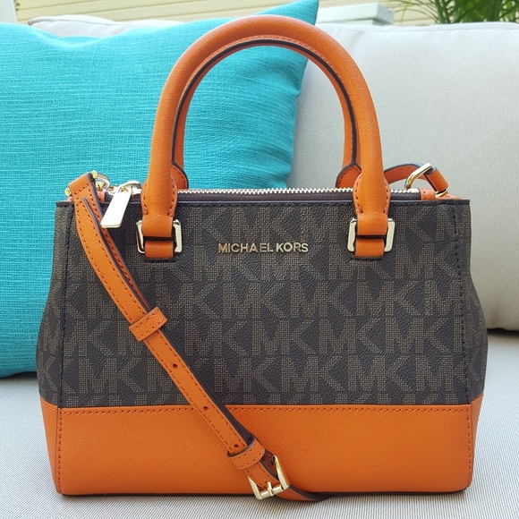 Michael Kors Handbags - NWT Michael Kors XS Kellen satchel orange brown MK